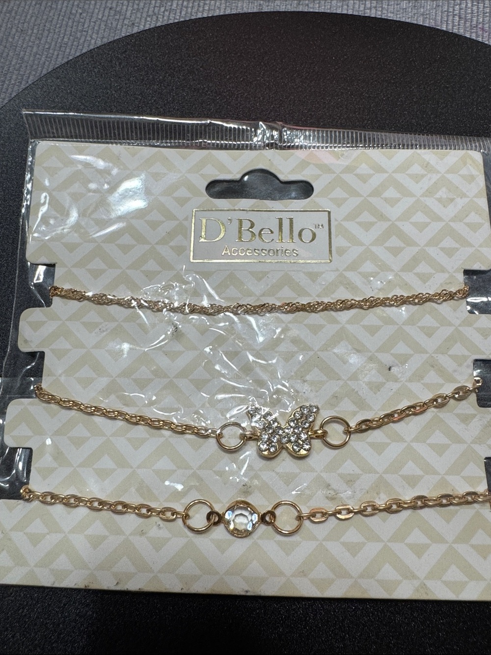 Gold Butterfly Layered Bracelet Trio
